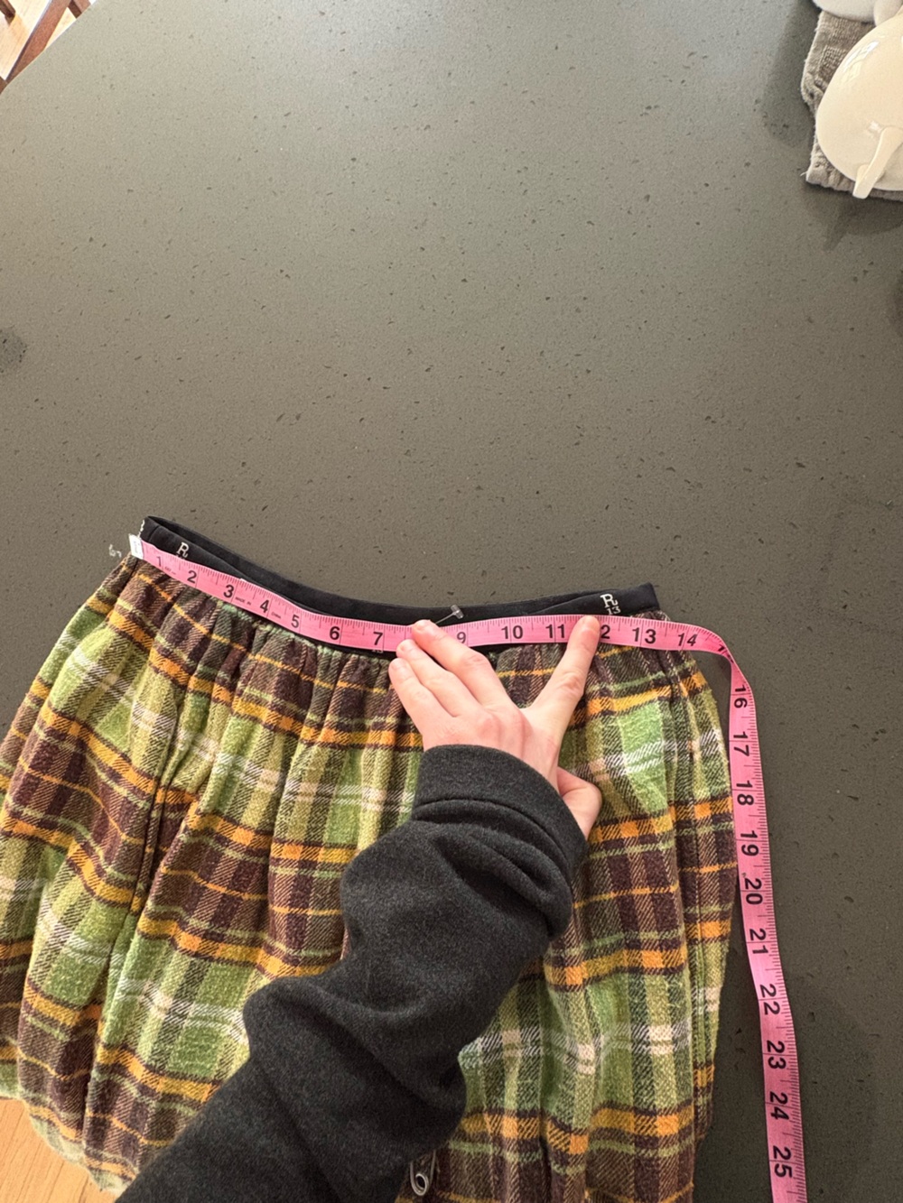 R13 Green and Brown Plaid Midi Skirt - Picture 4 of 4